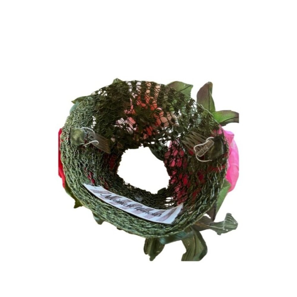 NEIMAN MARCUS Vintage Silk Flower Crown Romantic Garden Floral Headpiece Bridal - Picture 10 of 12